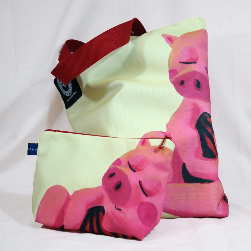 Zen Piggy Totebag & Pouch